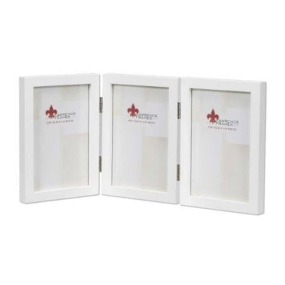 5x7 Hinged Triple White Wood Picture Frame - Gallery Collection