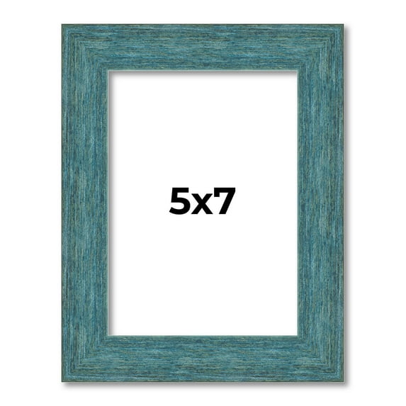 5x7 IN Frame Blue Rustic Barnwood Solid Wood Picture Frame Width 1.25 Inches | Interior Depth 0.5