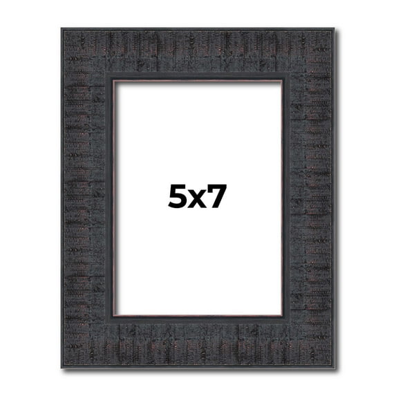 5x7 IN Frame Brown Rustic Solid Wood Picture Frame 1.5 Inches Wide | Interior Frame Depth 0.5