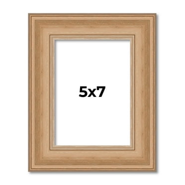5x7 IN Frame Charleston Honey Brown Solid Wood Picture Frame Width 1.75 Inches | Interior Depth 0.5