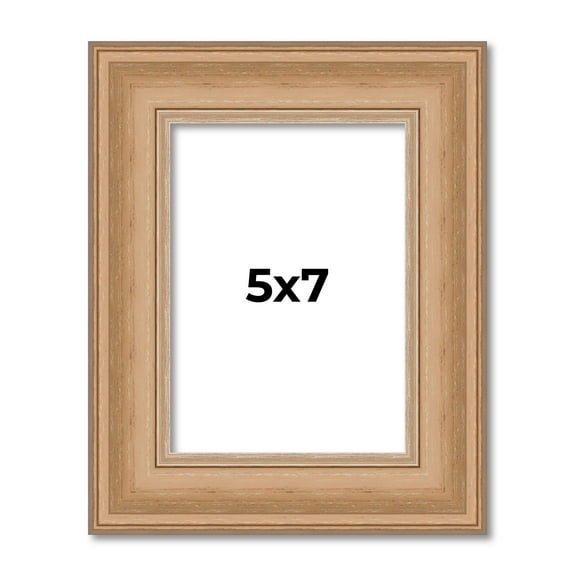 5x7 IN Frame Charleston Honey Brown Solid Wood Picture Frame Width 1.75 Inches | Interior Depth 0.5