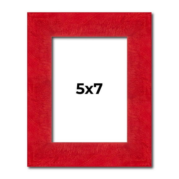 5x7 IN Frame Red Burl Solid Wood Picture Frame Width 1.75 Inches | Interior Frame Depth 0.5 Inches