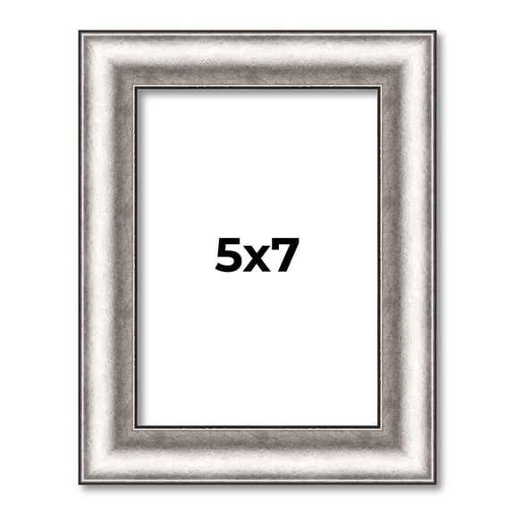 5x7 IN Frame Silver Real Wood Picture Frame Width 1.25 Inches | Interior Frame Depth 0.5 Inches |
