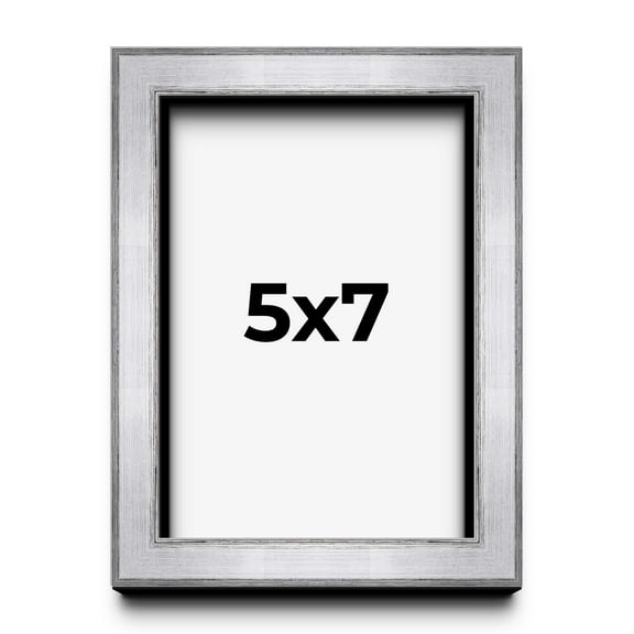 5x7 IN Shadow Box Frame Silver | 1.375 Inches Deep Real Wood Contemporary Shadowbox Display Frame |