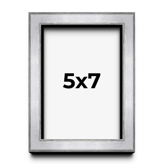 5x7 IN Shadow Box Frame Silver | 1.375 Inches Deep Real Wood Contemporary Shadowbox Display Frame |
