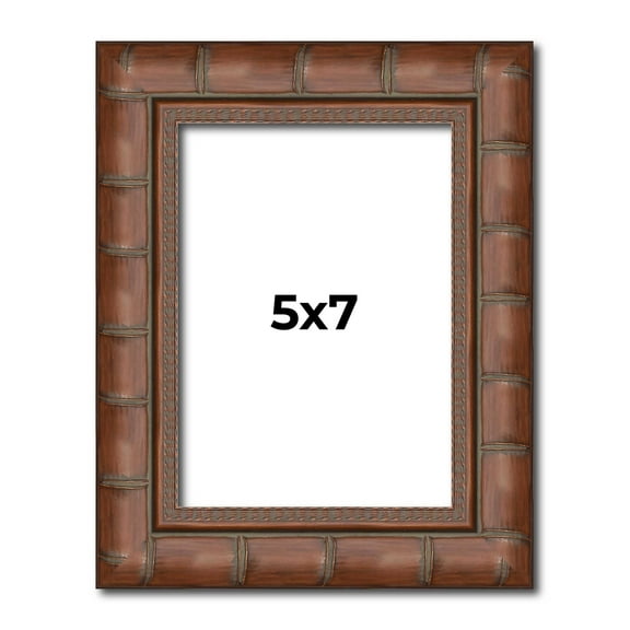 5x7 In Dark Brown Bamboo Real Wood Picture Frame Width 1.5 inches | Interior Frame Depth 0.5 inches