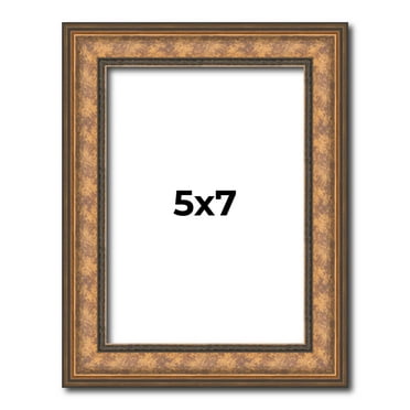 5x7 In Frame Gold Real Wood Picture Frame Width 1.25 inches | Interior Frame Depth 0.5 inches |