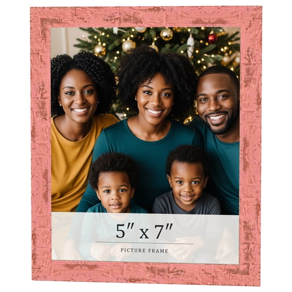 5x7 In Frame Pink Solid Wood Picture Frame Width 1.125 Inches | Interior Frame Depth 0.5 Inches |
