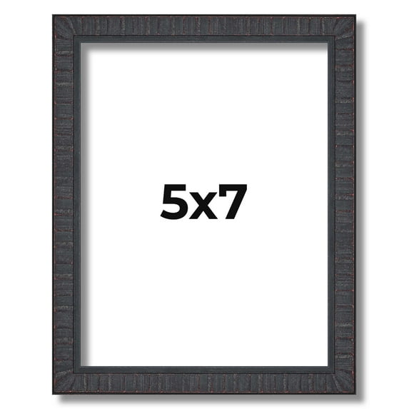 5x7 In Rustic Brown Real Wood Picture Frame Width 0.75 inches | Interior Frame Depth 0.5 inches |