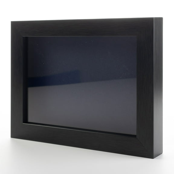 5x7 In Shadow Box Frame Gray Stained Real Wood with a Navy Acid-Free Backing | 3/4" of Usuable
