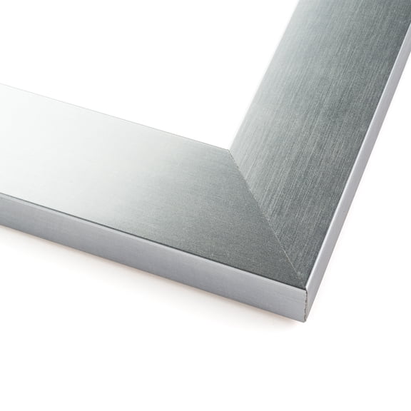 5x7 In Silver Metallic Wood Frame - 'Brushed Steel' Medium - Great for Posters, Photos, Art Prints,