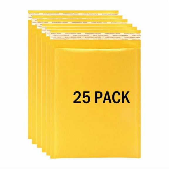 5x7 Inch Bubble Mailers - Padded Envelopes - Yellow Shipping Bags - Ziplock Packaging - Waterproof -25pcs - 50pcs for Shipping Items Cushioned Mailer Packaging