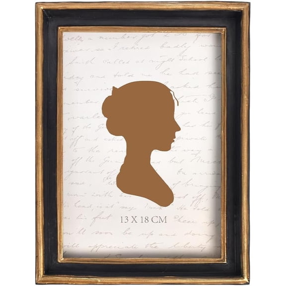 5x7 Inch Vintage Picture Frame, Elegant Antique Photo Frames with Glass Front, Photo Display, Tabletop Wall Hanging, Gift Ideas, Black with Gold Trim