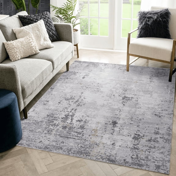 5x7 Ivory Sand Abstract Area Rug Stain Resistant Non Shedding Soft Loop Pile Kid Pet Friendly Durable For Living Room Bedroom Dining Room Home Office
