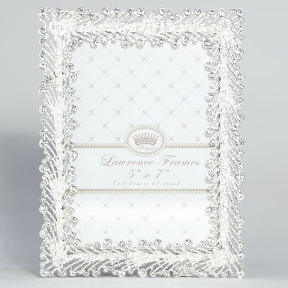 5x7 Jasmond Silver Metal Frame with Crystal Spray