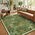 thumbnail image 1 of 5x7 Jungle Animal Print Rug, Washable, Non-Slip, Low Pile, Forest Design, Stain-Resistant, Large Throw Carpet for Bedroom, Kids, Green., 1 of 9