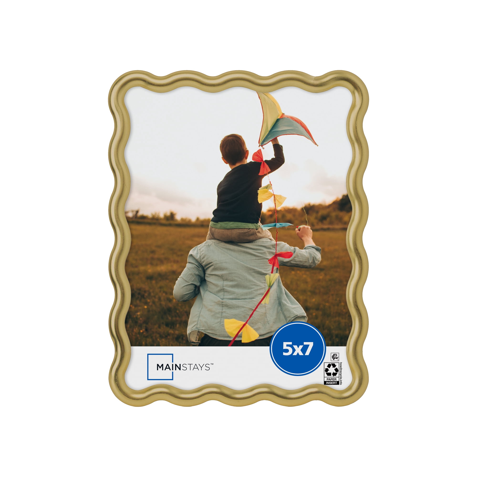 Mainstays 5x7 Picture Frame – Gold Wavy Tabletop Photo Frame