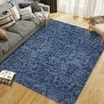 thumbnail image 1 of 5x7 Machine Washable Area Rug for Living Room Non-Slip Modern Abstract Area Rug Contemporary Solid Throw Rug Foldable Accent Floor Carpet for Dining Room, Blue, 1 of 7