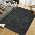 thumbnail image 1 of 5x7 Machine Washable Area Rug for Living Room Non-Slip Stain Resistant Modern Abstract Area Rug Contemporary Solid Foldable Accent Floor Carpet for Dining Room, Black, 1 of 7
