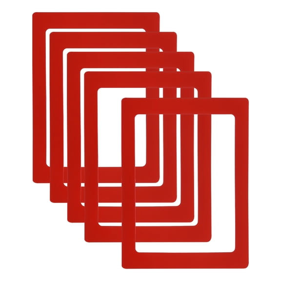 5x7 Magnetic Picture Frame, 5pcs Magnetic Frame Magnetic Photo Frames Reusable for Refrigerator, Red