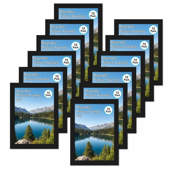 5x7 Magnetic Picture Frames,Black Set of 12