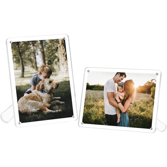 5x7 Minimalist Picture Frame Acrylic Glass Photo Frame with Desktop Display Horizontally or Vertically