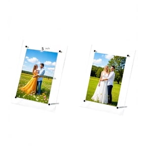 5x7 Modern Acrylic Picture Frames Desktop/Free Standing Frame