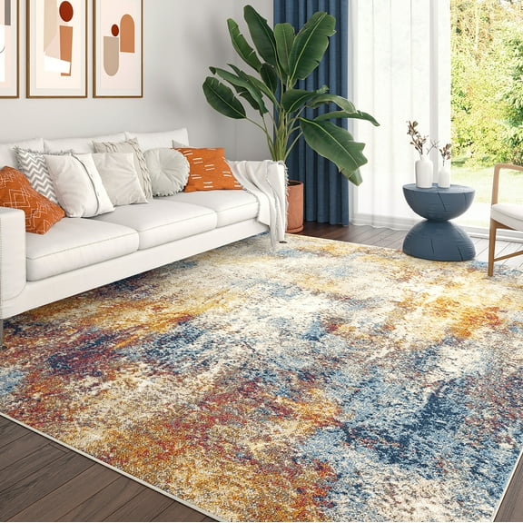 Chelsea Contemporary Abstract 5'3'' x 7'3'' Multicolor Polypropylene Indoor Area Rug, 5' x 7'