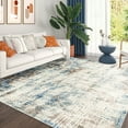 thumbnail image 1 of Chelsea Contemporary Abstract 5'3'' x 7'3'' Navy and Blue Polypropylene Indoor Area Rug, 5' x 7', 1 of 9