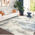 thumbnail image 1 of Chelsea Contemporary Abstract 5'3'' x 7'3'' Navy and Blue Polypropylene Indoor Area Rug, 5' x 7', 1 of 9