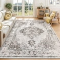 thumbnail image 1 of 5x7 Neutral Area Rugs for Living Room Washable, Soft Vintage Large Bedroom Rugs, Boho Farmhouse Low Pile Non-Slip Indoor Throw Carpet Rugs for Bedroom Dining Room (Taupe, 5'x7'), 1 of 6
