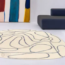 5x7 Oval rug, Hand tufted, Abstract carpet, Hallway, Kids, Living, room