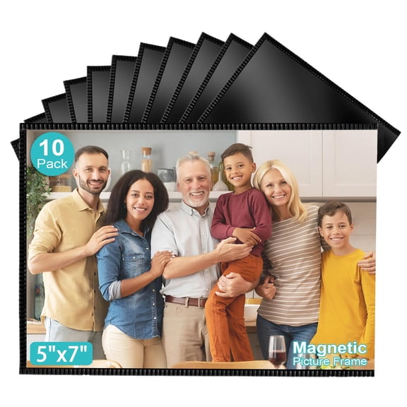 10 Pack Magnetic Picture Frames for Refrigerator 5x7, Photo Print Magnets, School Locker Accessories, Magnet Display, Magnetic Photo Sleeves