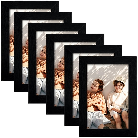 AEVETE 5x7 Picture Frames Black Set of 6, Wall and Tabletop Display for Home Office Decor