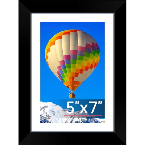 5x7 Picture Frame, Black Photo Frame with HD Plexiglass, Display Pictures 4x6 with Mat or 5x7 Without Mat Multi Picture Frames Collage for Tabletop or Wall Display, 1 Pack