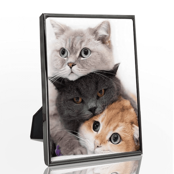 5x7 Picture Frame Metal, Thin Edge Photo Frames for Tabletop Display and Wall Mounting,Black