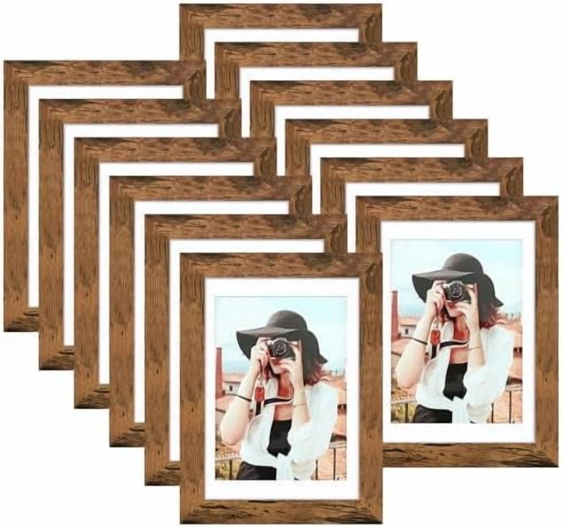 5x7 Picture Frame Set of 12, Display 4x6 with Mat or 5x7 without Mat ...