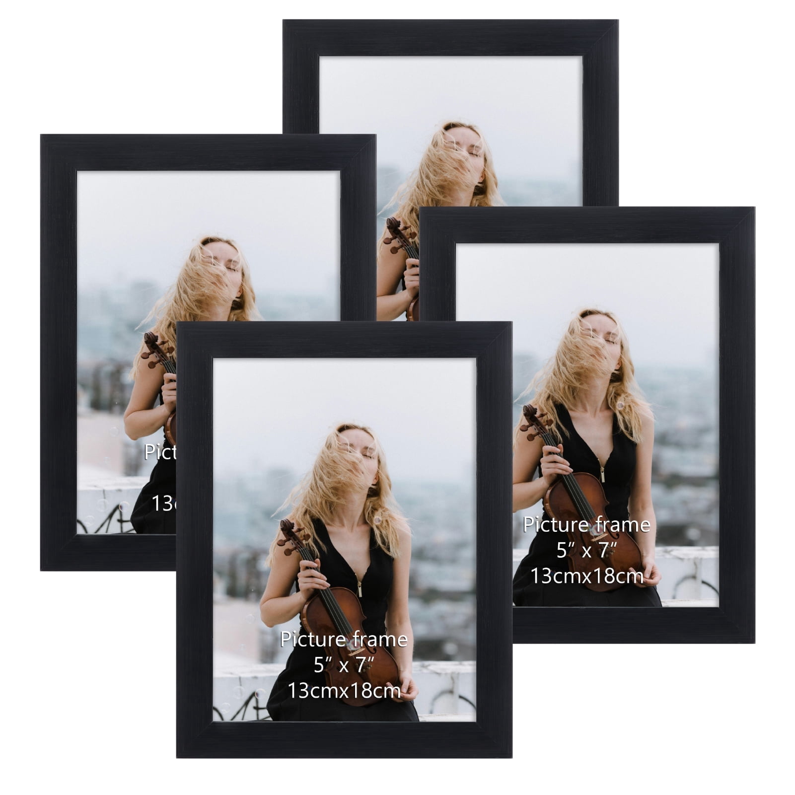 5x7 Picture Frame Set of 4, 6x8 Matted to Display 5 by 7 Photo with Mat ...