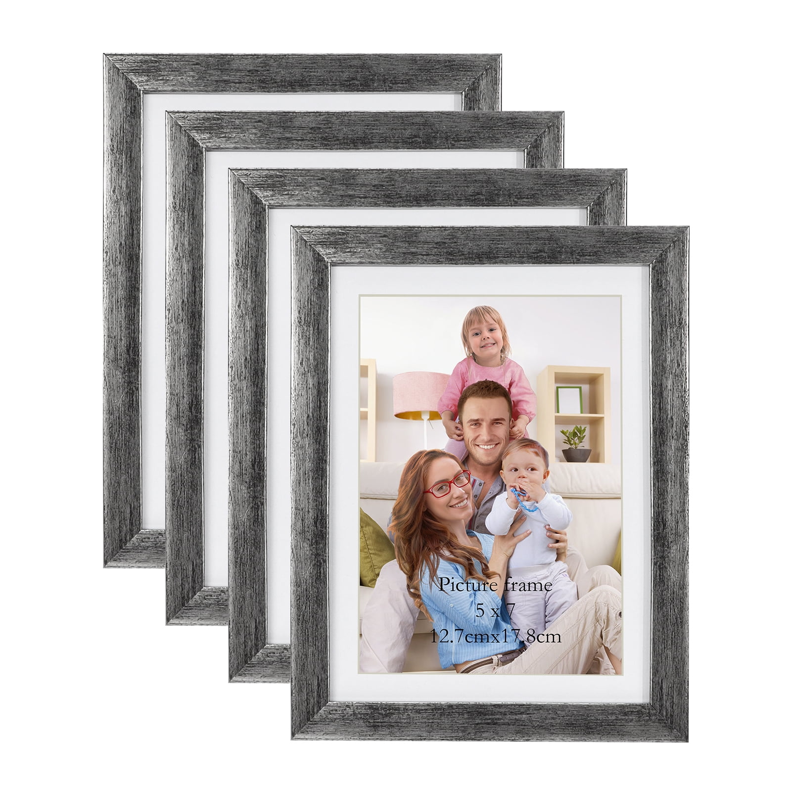 Giftgarden White 4x6 Picture Frame 7 Pack, Modern White Woodgrain 4 by 6  Photo Frames for Wall or Tabletop Display