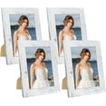 thumbnail image 1 of 5x7 Picture Frame Set of 4, High Definition Glass Distressed White Frame, 5 x 7 Wood Photo Frames for Tabletop Display and Wall Mounting, 1 of 7