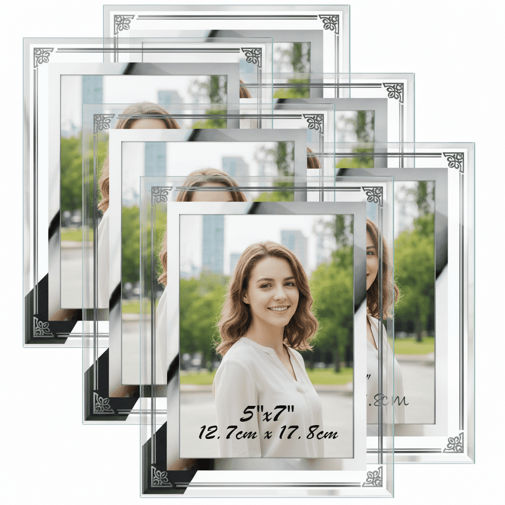 5x7 Picture Frame Set of 6, Silver
