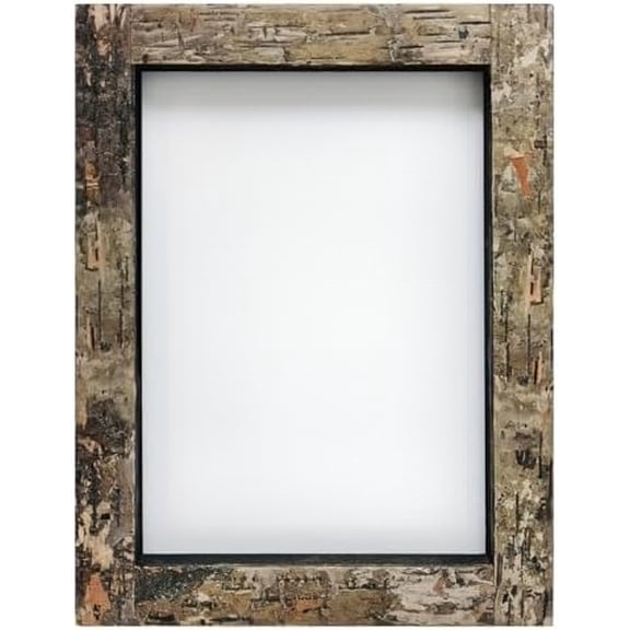 5x7 Picture Frames Rustic, Wood Photo Frame with Natural Tree Bark, 5x7 Matted to 4x6 Pictures Hanging or Tabletop Display for Home Decor Wall Gallery