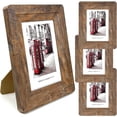 5x7 Picture Frames Set, Set of 4 Wooden Picture Frames Real Tempered ...