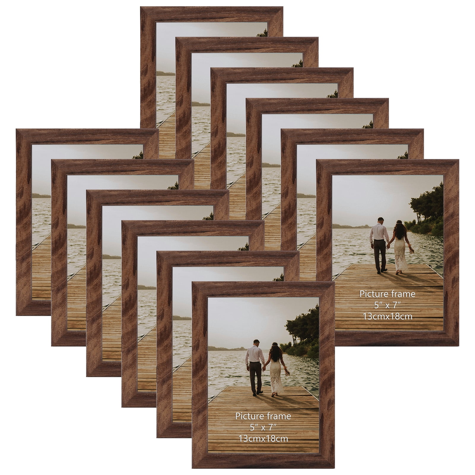 5 X 7 Picture Frames In Bulk Walmart 5x7 Rustic Brown Photo Frames, Set of 12, Multiple Display for