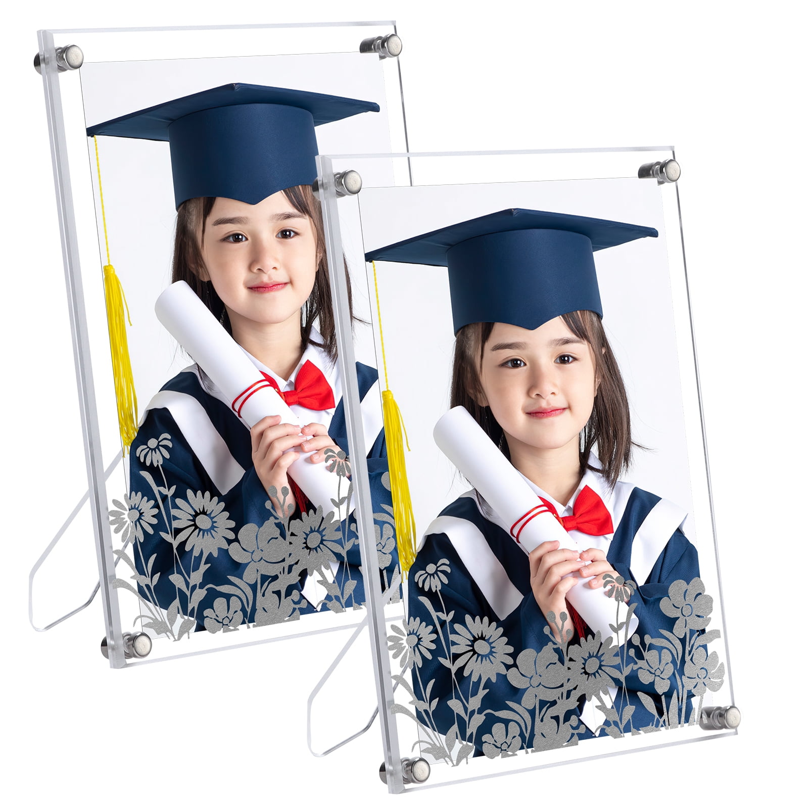 5x7 Picture Frames Set of 2,Modern 5 x 7 Frames for Tabletop Display