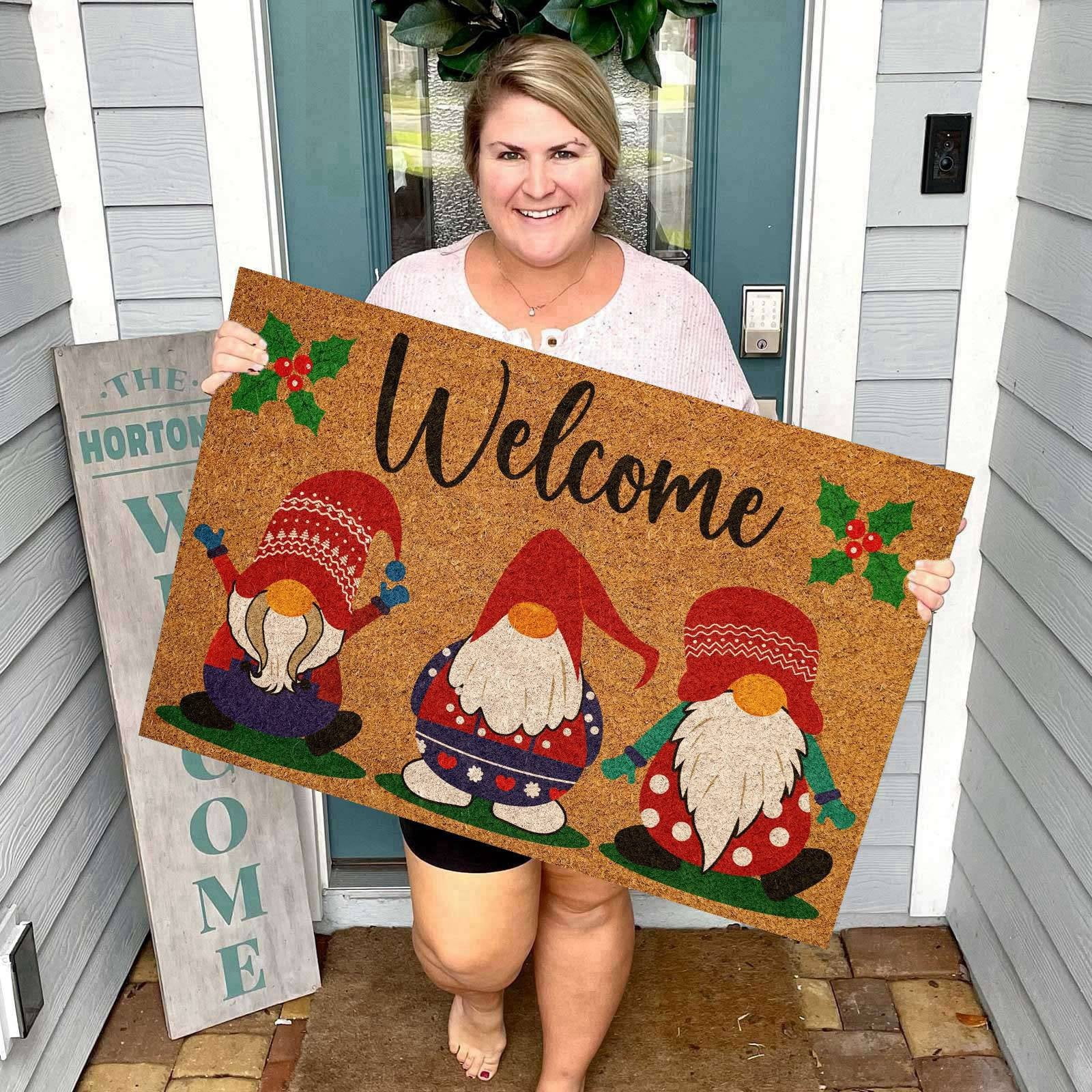 5x7 Rugs Christmas Snowman And Deer Cartoon Character Door Mat Bathroom