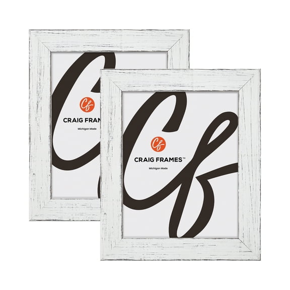 5x7 Rustic Country White Picture Frame Solid Wood, Set of Two