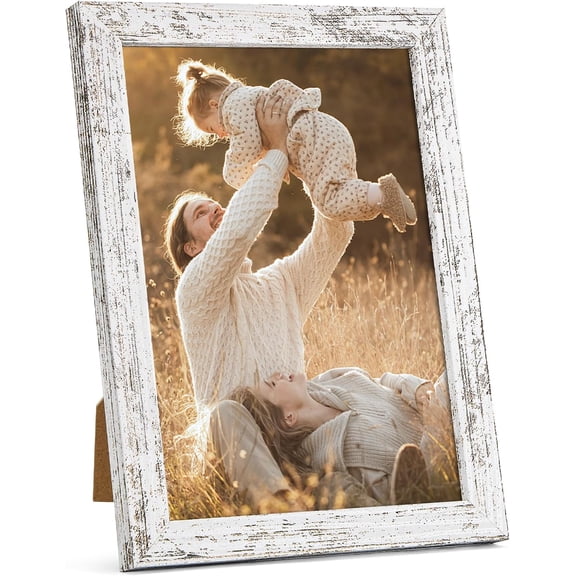 5x7 Rustic Picture Frames,Distressed White Photo Frame Collage for Wall Decor Mounting or Table Display,Ideal Gift to Family and Friends