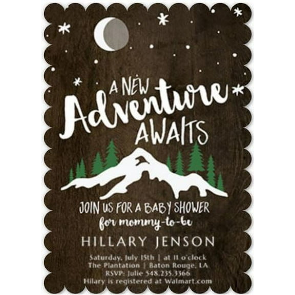 Custom Printed Stationey Card - 5x7 - Premium 120lb Cardstock - Scalloped Corners - Personalized Design