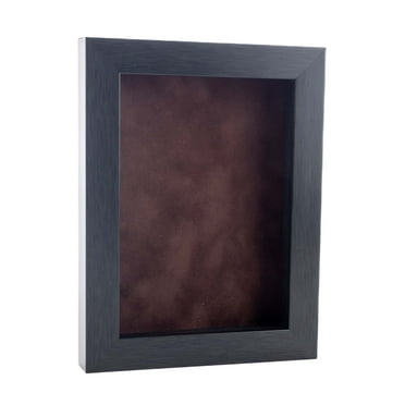 5x7 Shadow Box Frame Charcoal Gray Wood | With a 3/4" Usable Display Depth | Includes a Brown Real